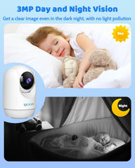 3MP baby monitor with camera and night vision