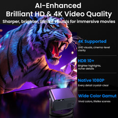 4K Mini Portable Smart Projector with WiFi and Bluetooth V18