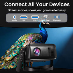 4K Mini Portable Smart Projector with WiFi and Bluetooth V18