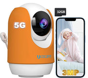 UCOCARE 4MP Security Camera Indoor with Stand, 360° PTZ WiFi Video Baby Monitor Camera with Audio and Night Vision, Motion Detection & Cry, Lullabies, Temperature, Auto Tracking