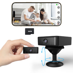 4K Small No Wifi Security Camera with Night Vision UCOCARE C08 Mini Camera Wireless with 3 Modes