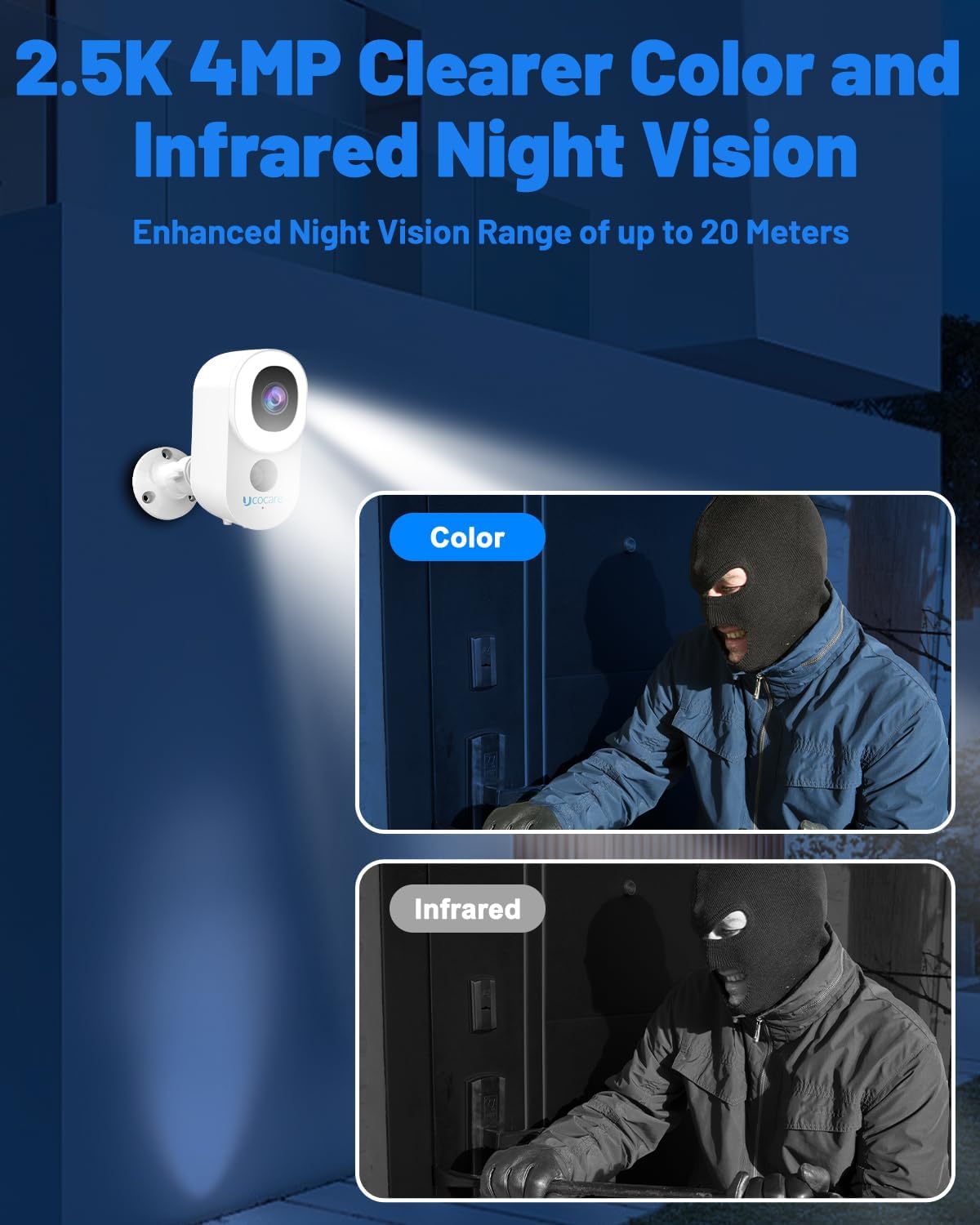 2K Day and Night Color Vision, wireless security camera C1