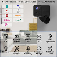 Mini 4G LTE Security Camera with SIM Card R9