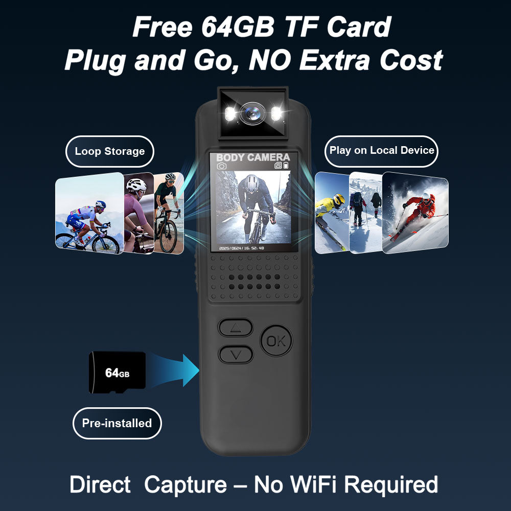 Mini Sports Camera CS15, Body Camera with 64GB TF Card