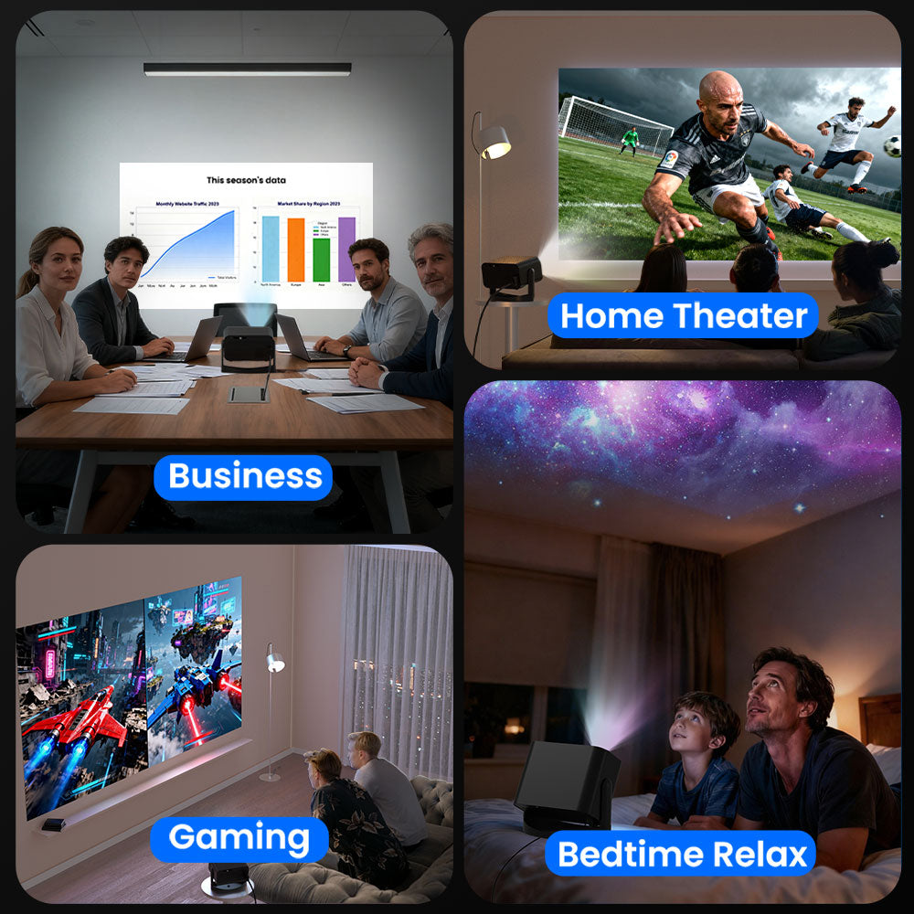 4K Mini Portable Smart Projector with WiFi and Bluetooth V18