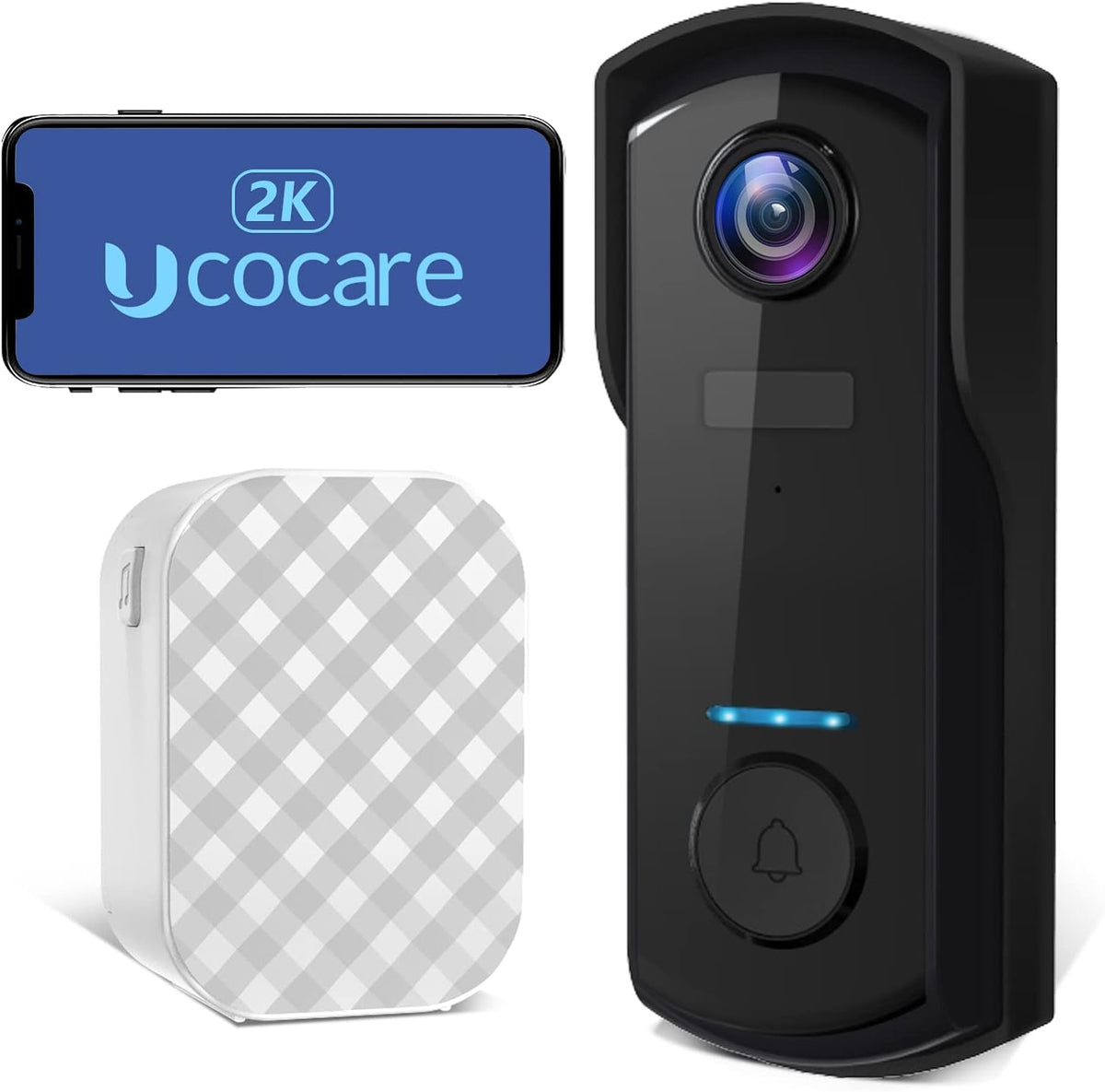 black video doorbell wireless with chime