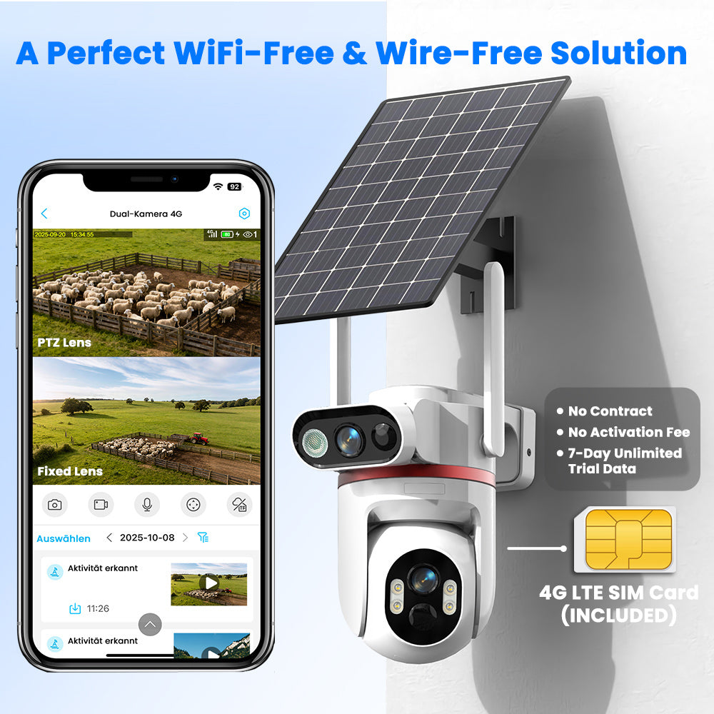 Q70 AOV Outdoor Solar 4G LTE Surveillance Camera